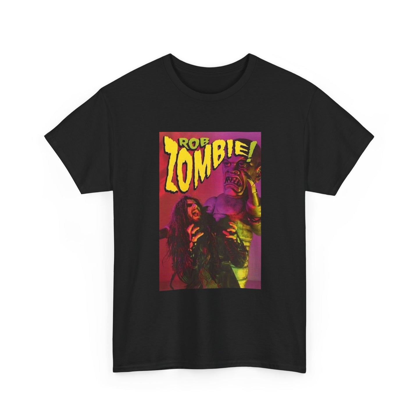 Rob Zombie Tshirt Vintage Metal Poster Neon Graphic Retro Unisex Heavy Cotton