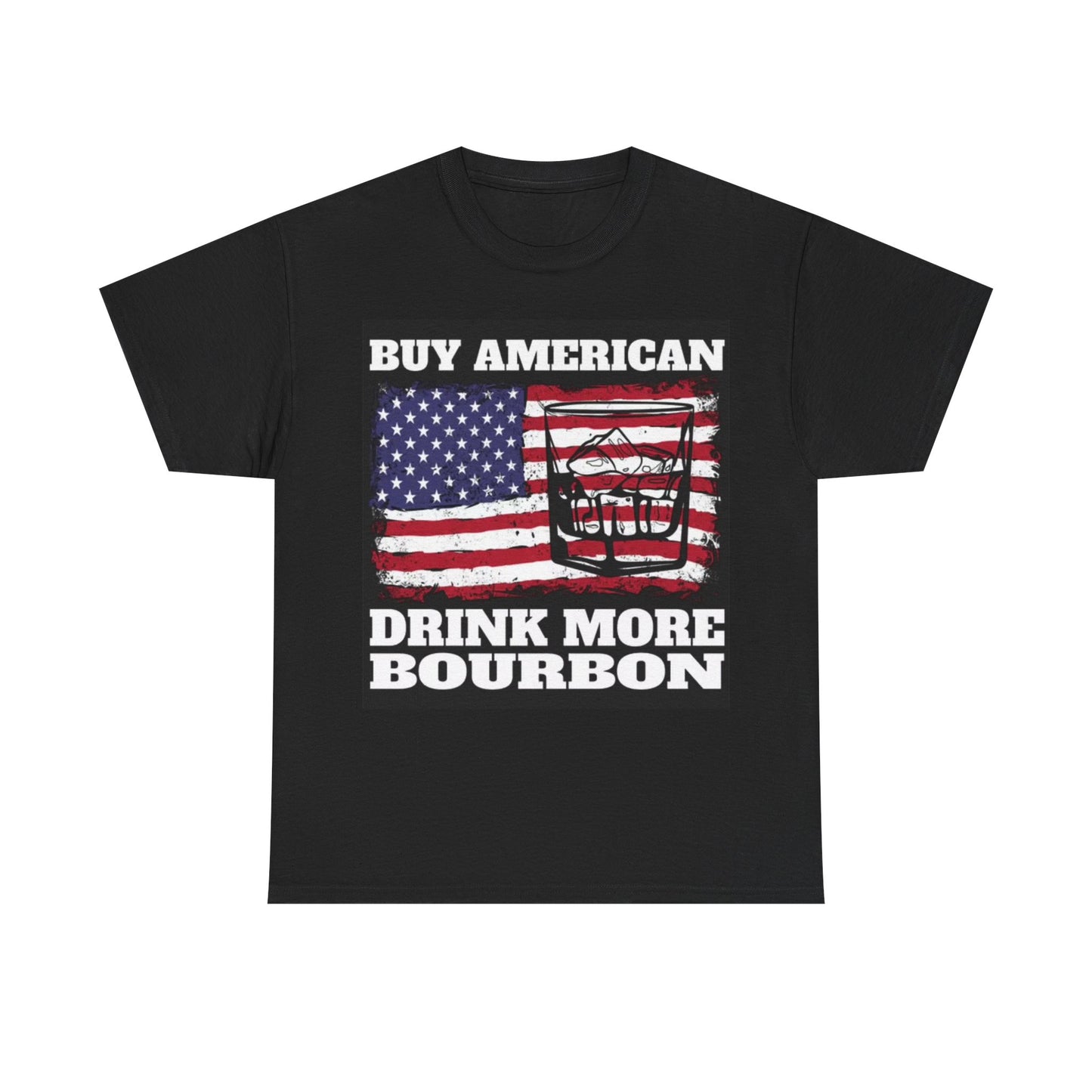 Buy American Tshirt Bourbon Jack Daniels Whiskey American Flag Unisex Heavy Tee