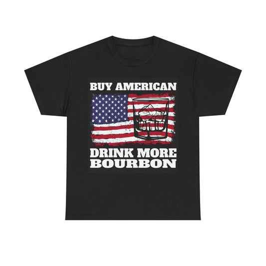 Buy American Tshirt Bourbon Jack Daniels Whiskey American Flag Unisex Heavy Tee