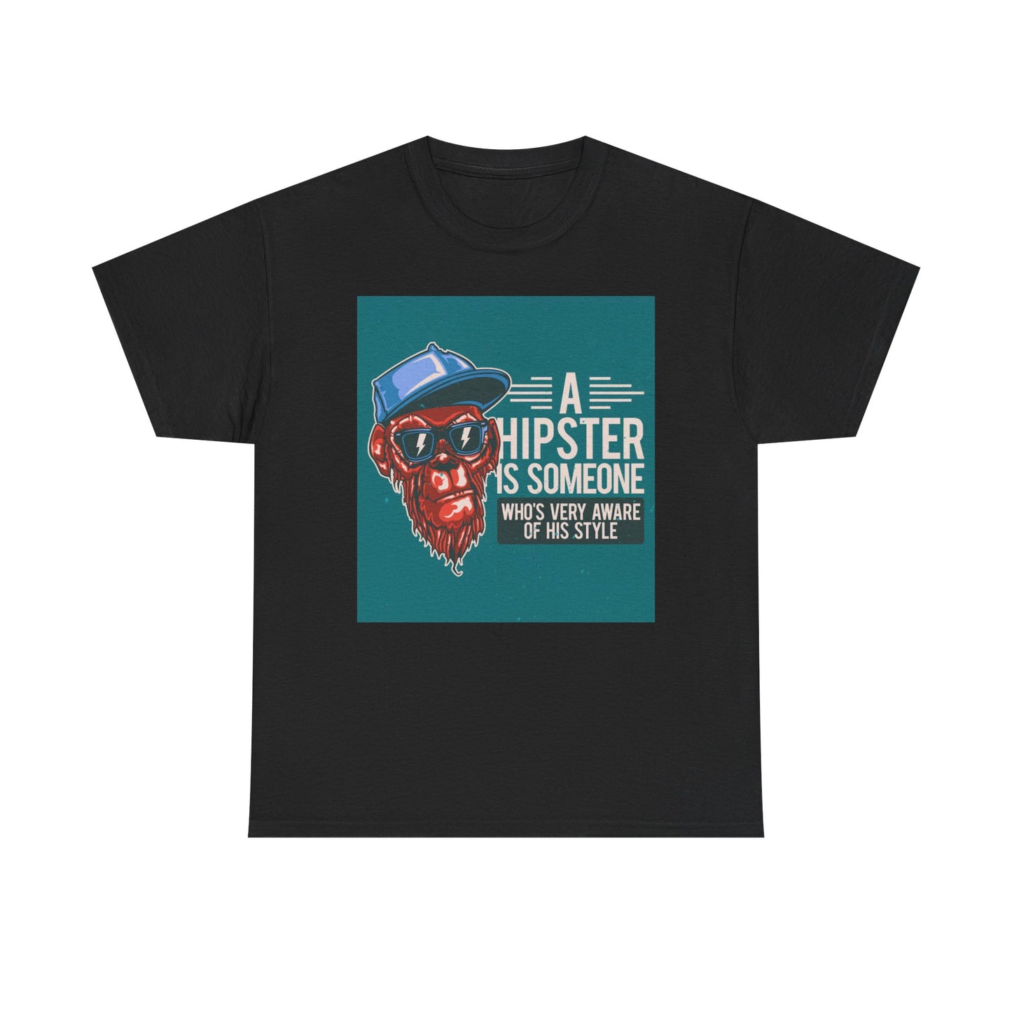 A Hipster Graphic T Shirt Retro Unisex Heavy Cotton Tee