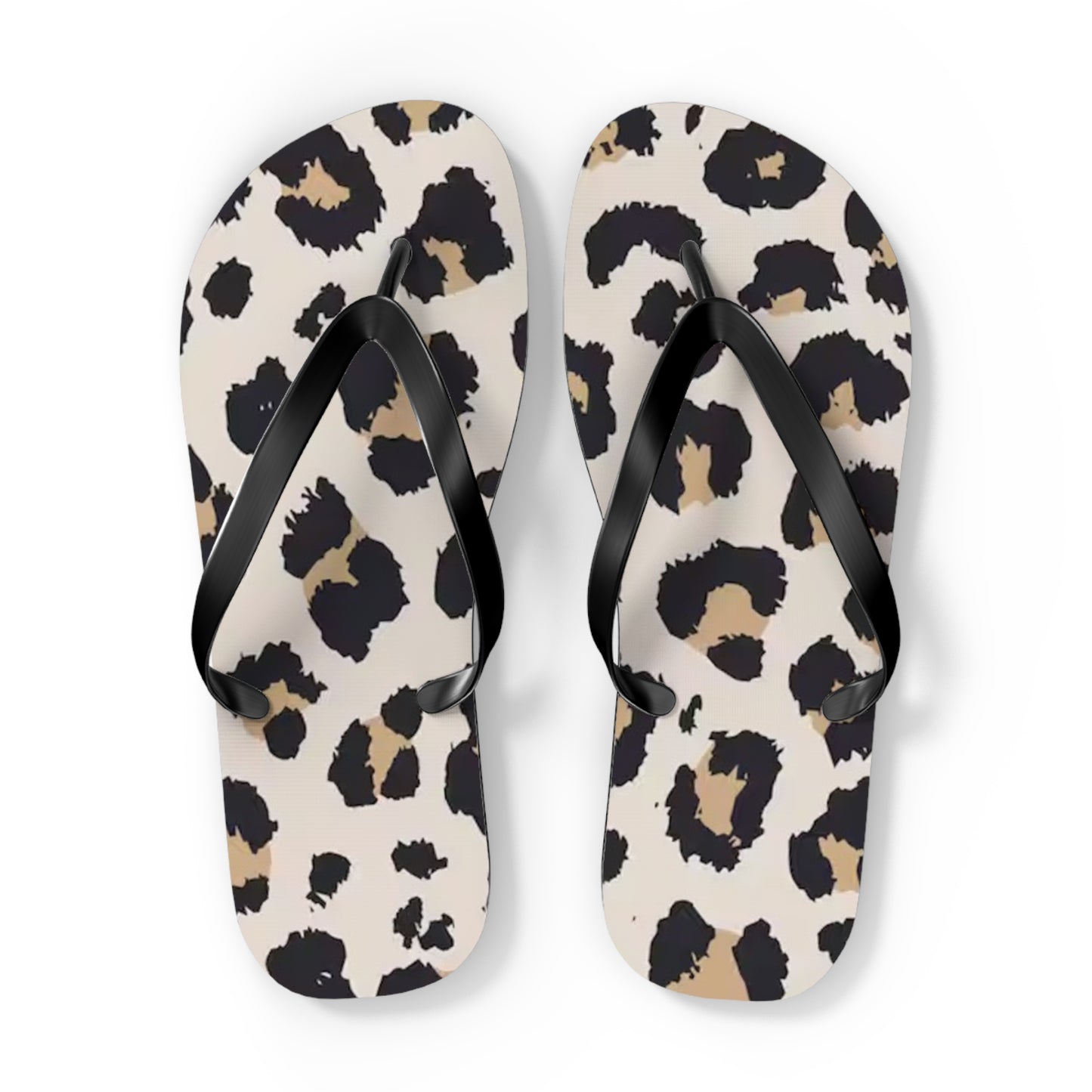 Cheetah Print Tan Beach Sandals, Slides for Summer, Flip Flops, Water Resistant