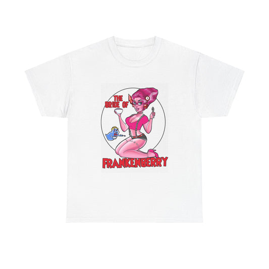 The Bride Of Frankenberry Cereal Tshirt Retro Poster AD Unisex Heavy Cotton Tee