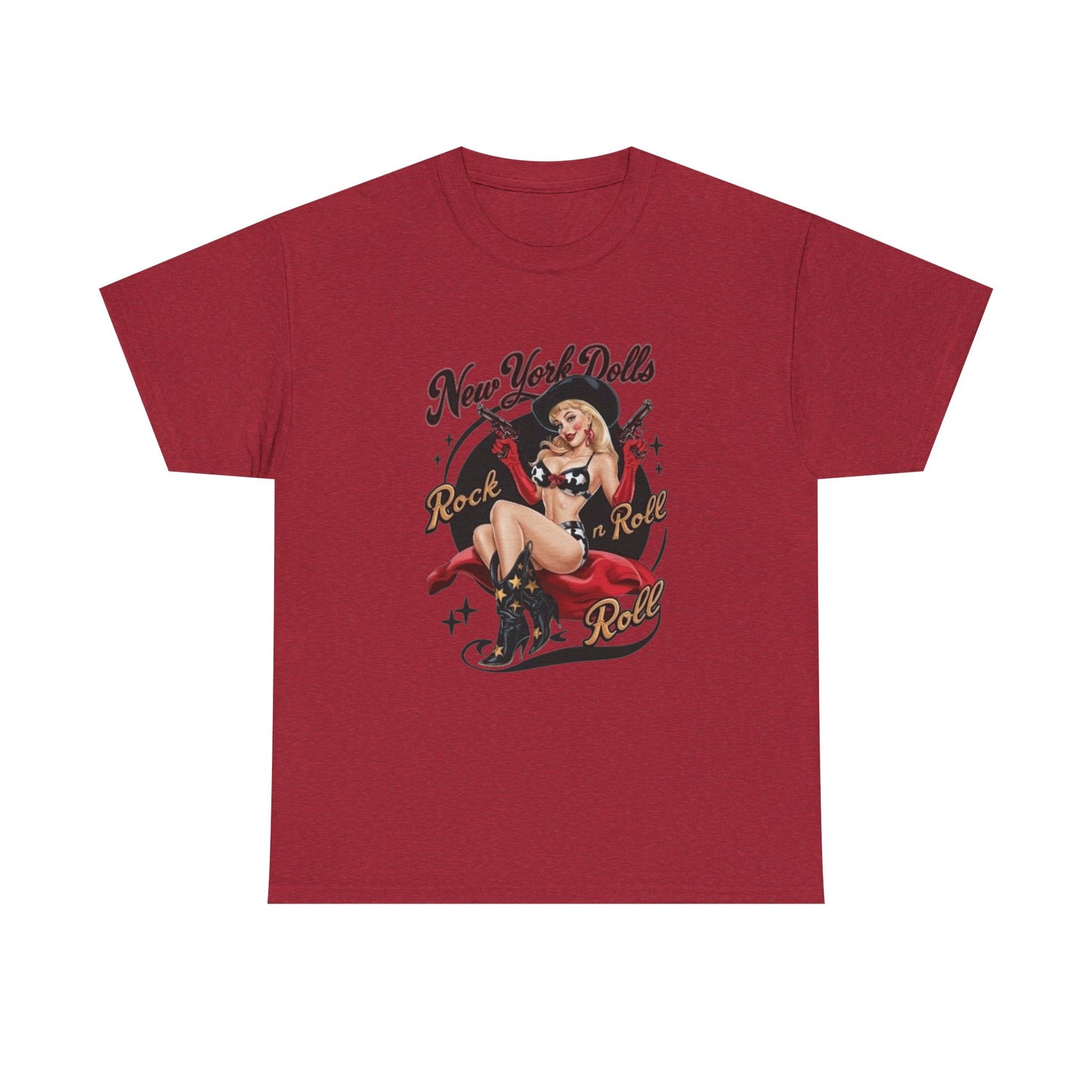 New York Dolls Cowgirl Graphic T Shirt Unisex Heavy Cotton Tee GIFT NEW