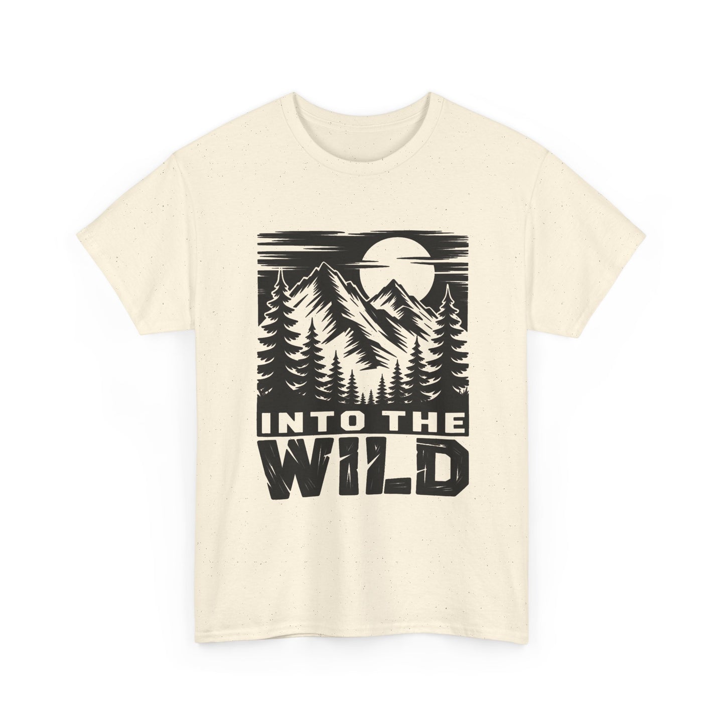 Into The Wild Outdoors Camping Graphic T Shirt Regular Men's Heavy Cotton Tee