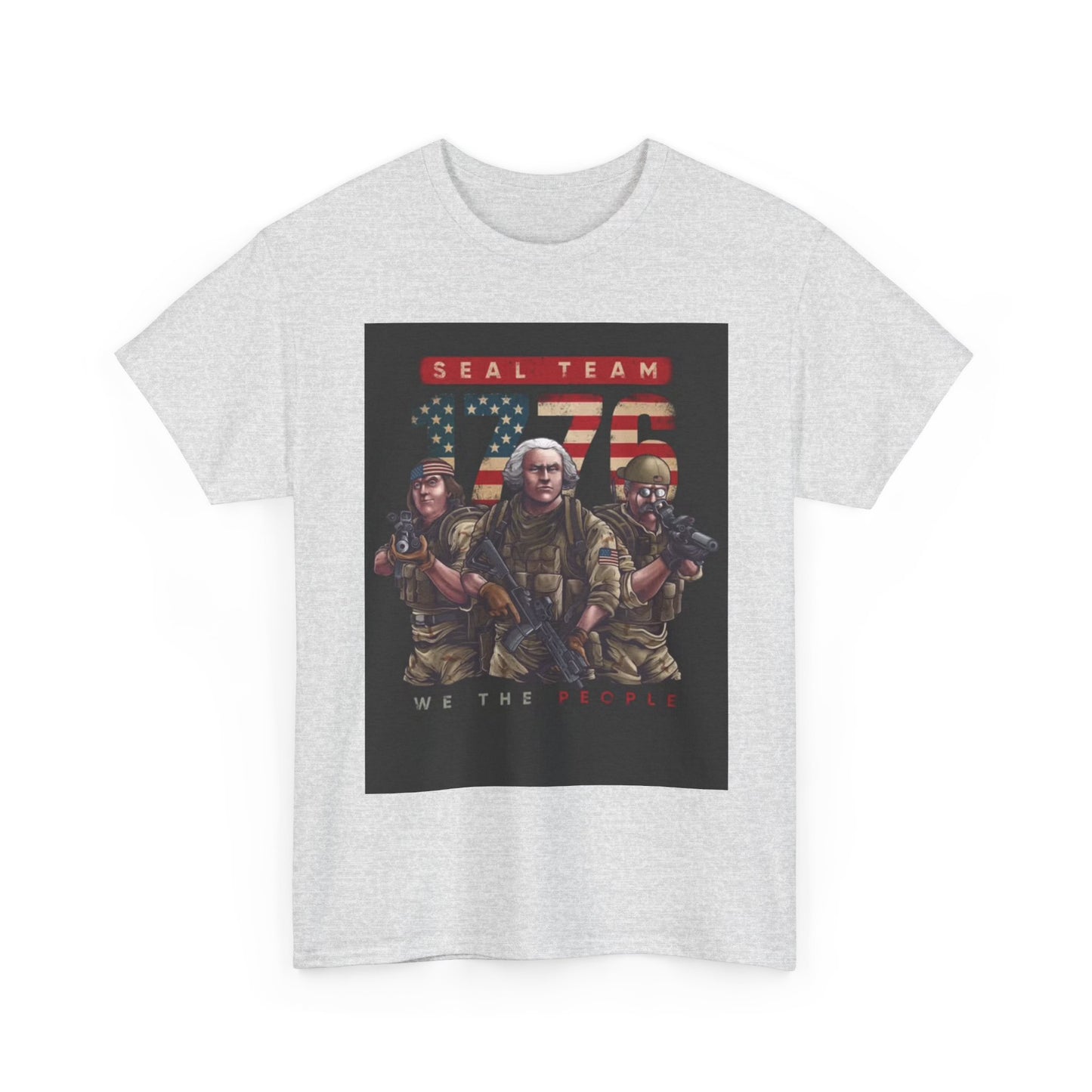 Navy Seals Team Tshirt 1776 America July 4th Flag Unisex Heavy Cotton Tee