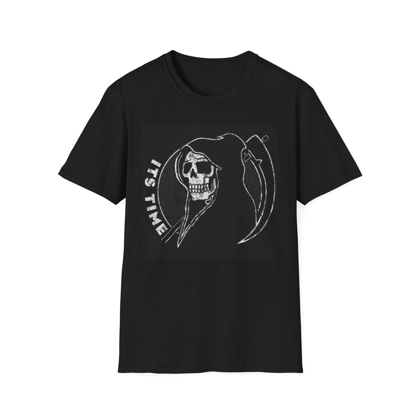 Its Time Graphic T Shirt Vintage Grim Reaper Death Unisex Softstyle T-Shirt