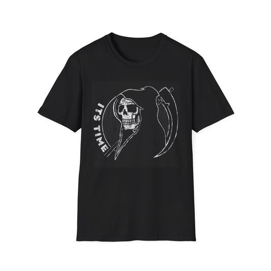 Its Time Graphic T Shirt Vintage Grim Reaper Death Unisex Softstyle T-Shirt