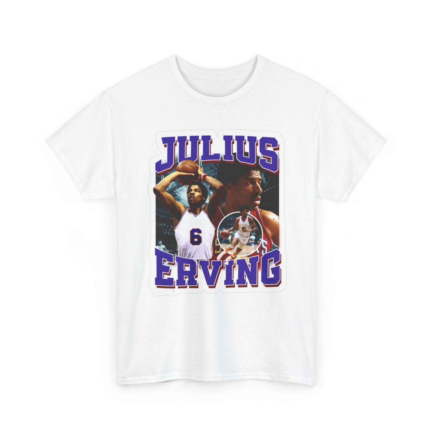 Julius Erving Vintage Graphic T Shirt S-5XL NEW Unisex Heavy Cotton Tee