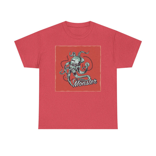 Sea Monster Graphic T Shirt Unisex Heavy Cotton Tee