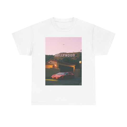 California Lamborghini retro vintage photo Hollywood hills Unisex Heavy Cotton