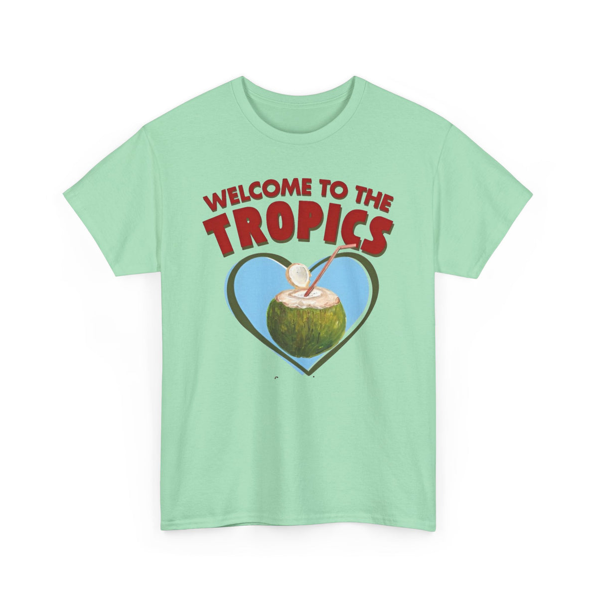 Welcome to the Tropics Coconut Heart T-Shirt Men's Graphic Tee