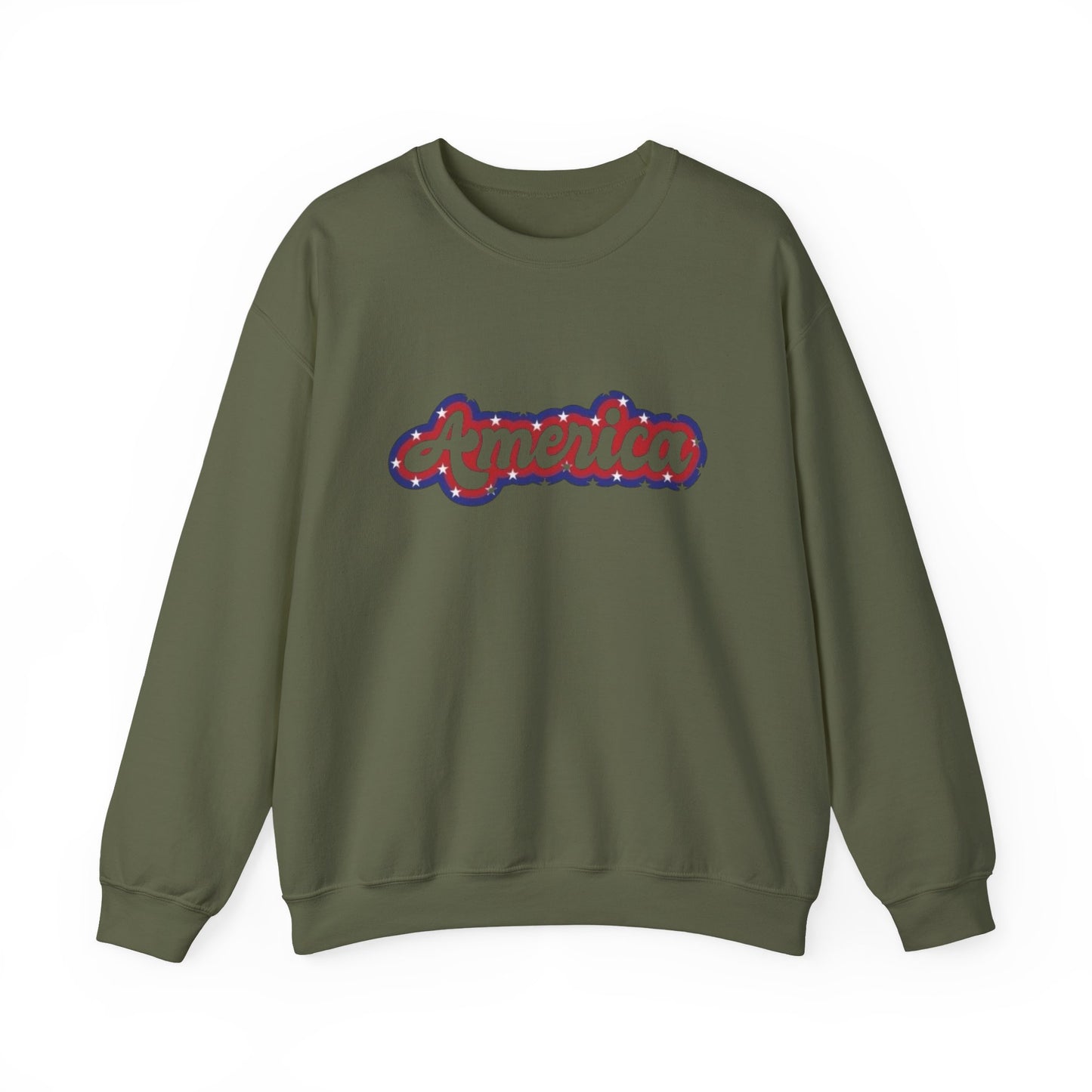 America Graphic Retro Sweater NEW Unisex Heavy Blend™ Crewneck Sweatshirt