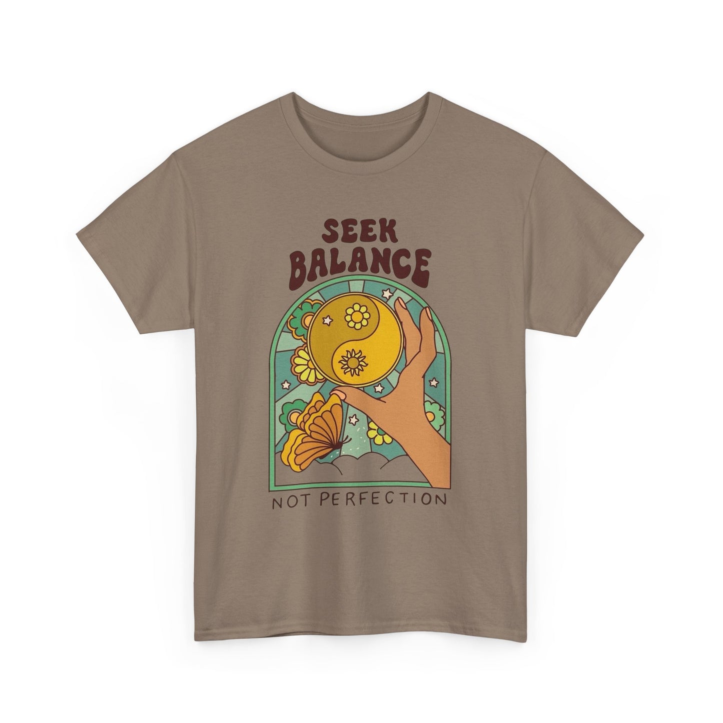 Seek Balance Not Perfection T Shirt Unisex Heavy Cotton Tee
