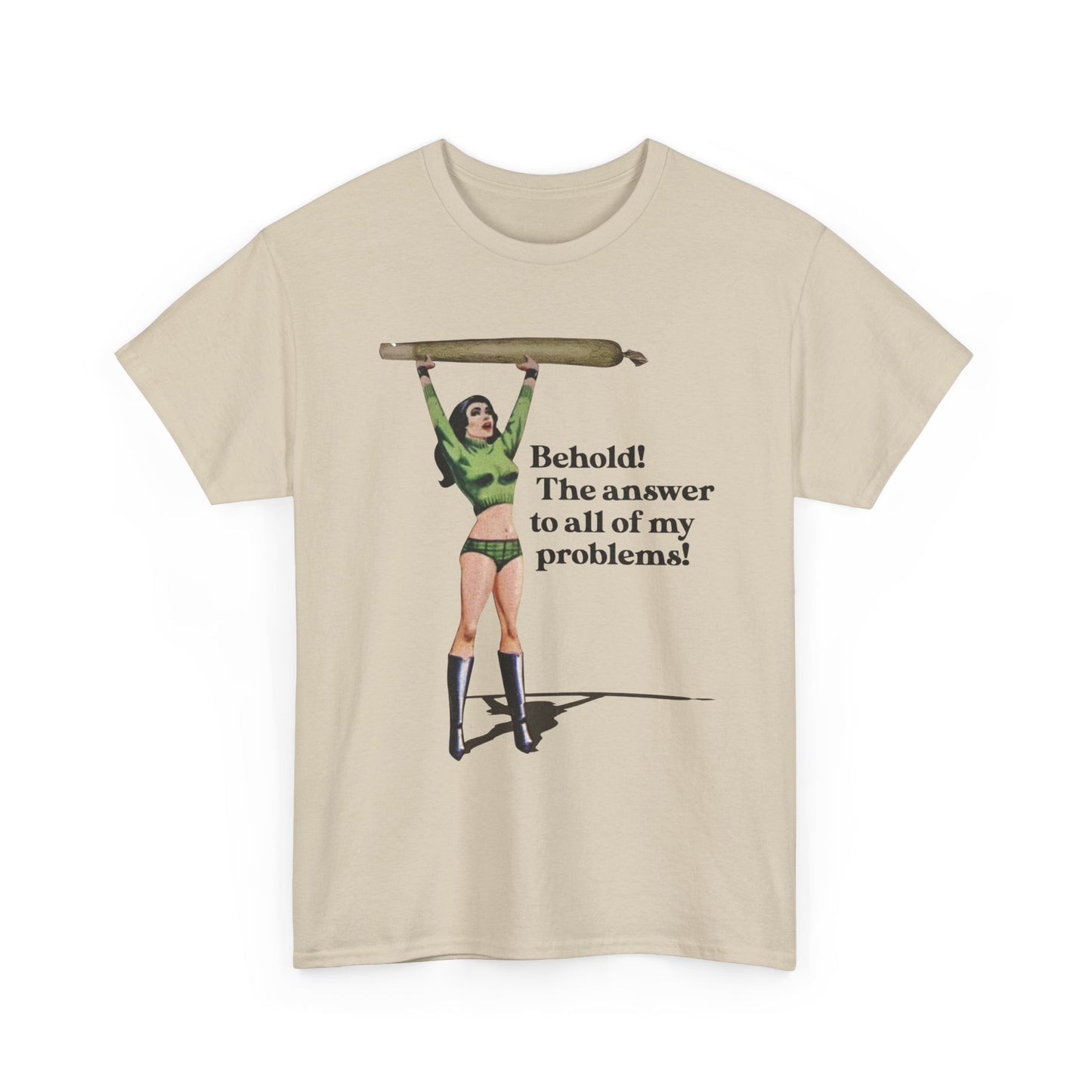The Answer To All My Problems Weed Graphic T-Shirt Womens Comfy Cotton Tee NEW
