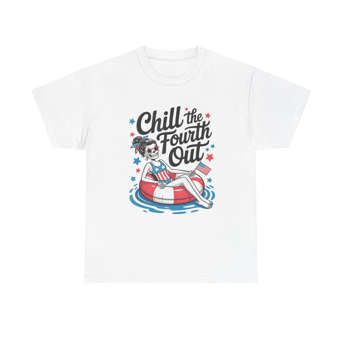 Chill The Fourth Out Graphic T Shirt Funny Vacation Unisex Heavy Cotton Tee