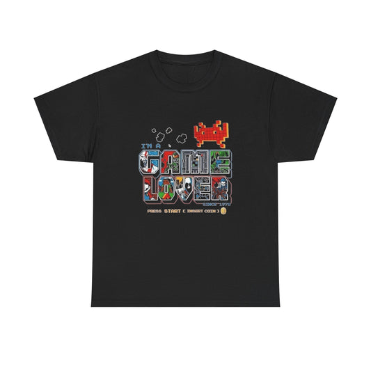 Game Over Graphic T Shirt NEW Vintage Unisex Heavy Cotton Tee