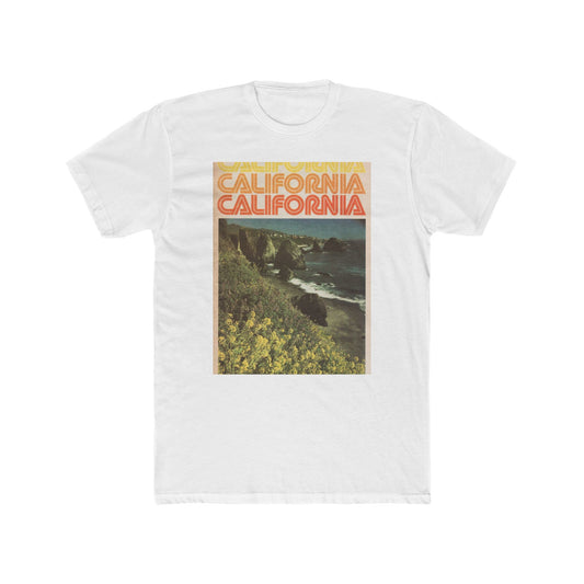 California vacation vintage graphic tee S-3XL retro Men's Cotton Crew Tee