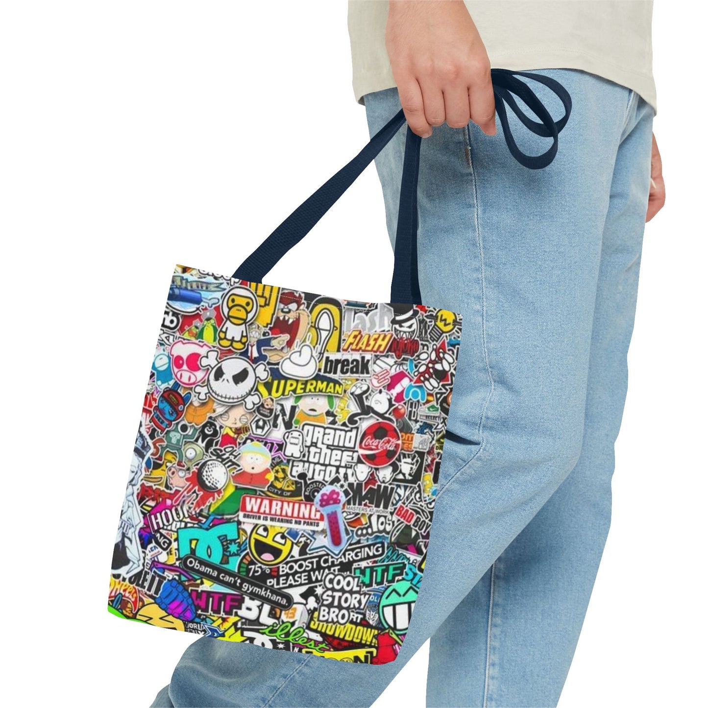 Stickers Skateboarding All Over Print BRAND NEW Purse Pocketbook,Travel Tote Bag
