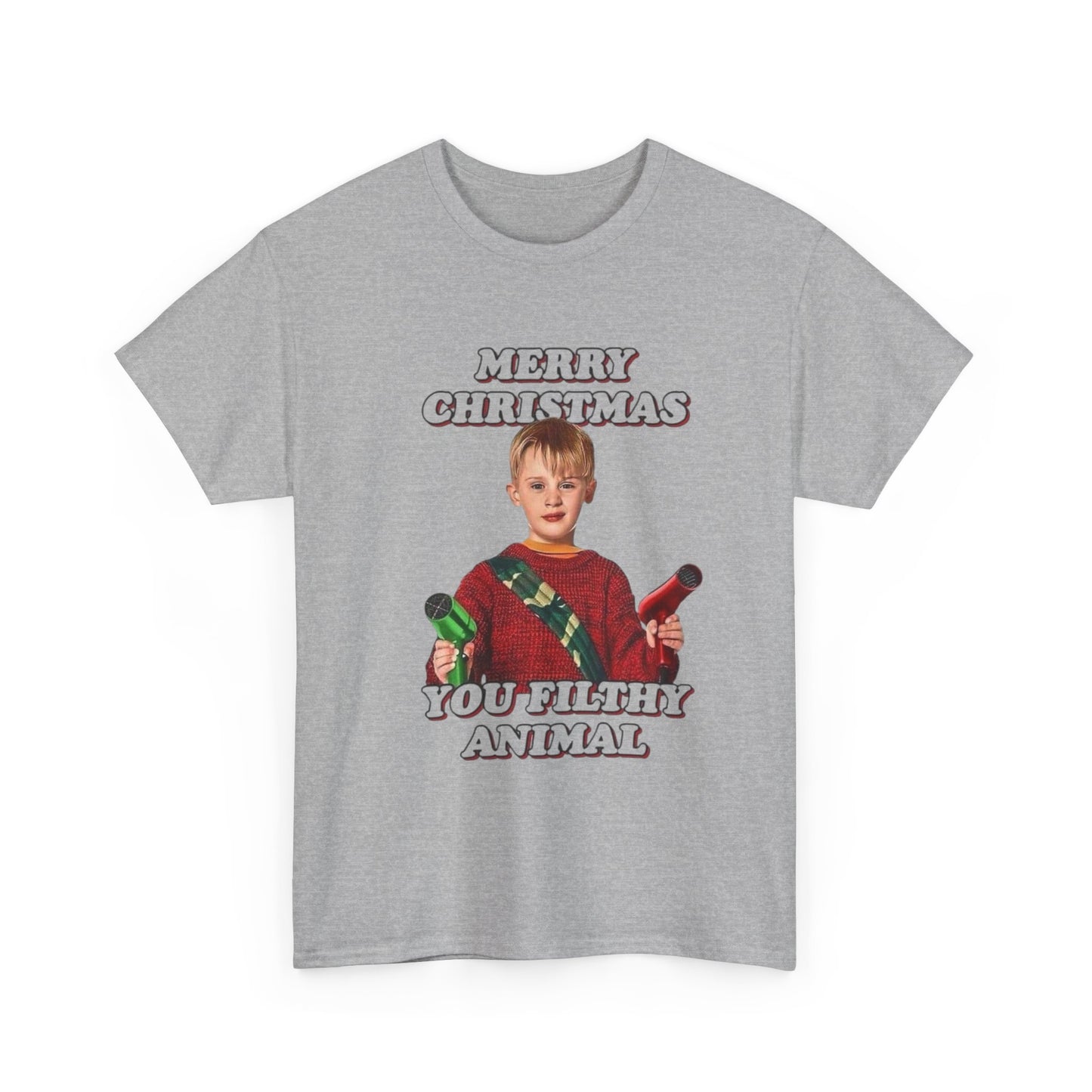 Merry Christmas You Filthy Animals Graphic T Shirt Home Alone Funny Tee