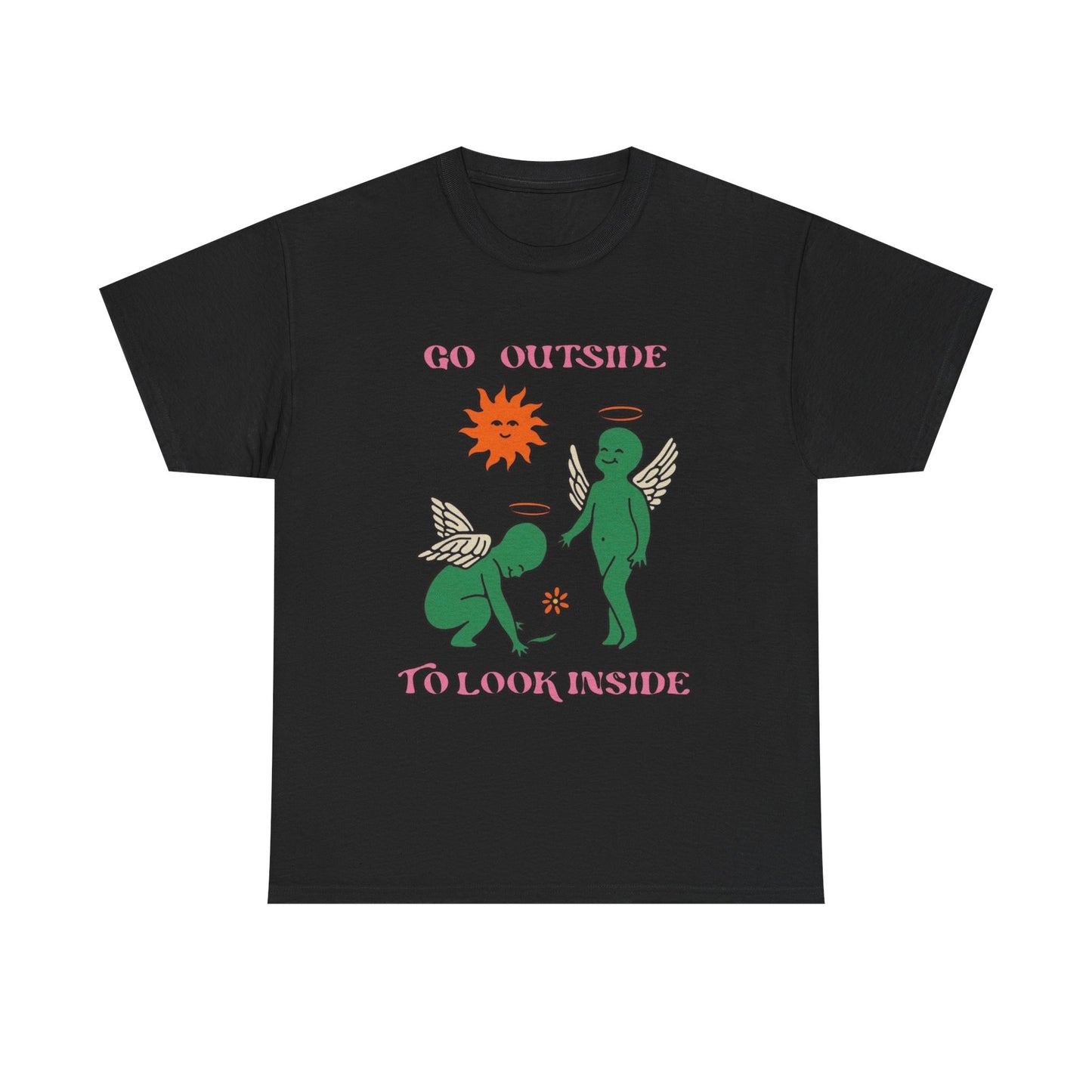 Go Outside To Look Inside Graphic T Shirt NEW Adult Unisex Heavy Cotton Tee