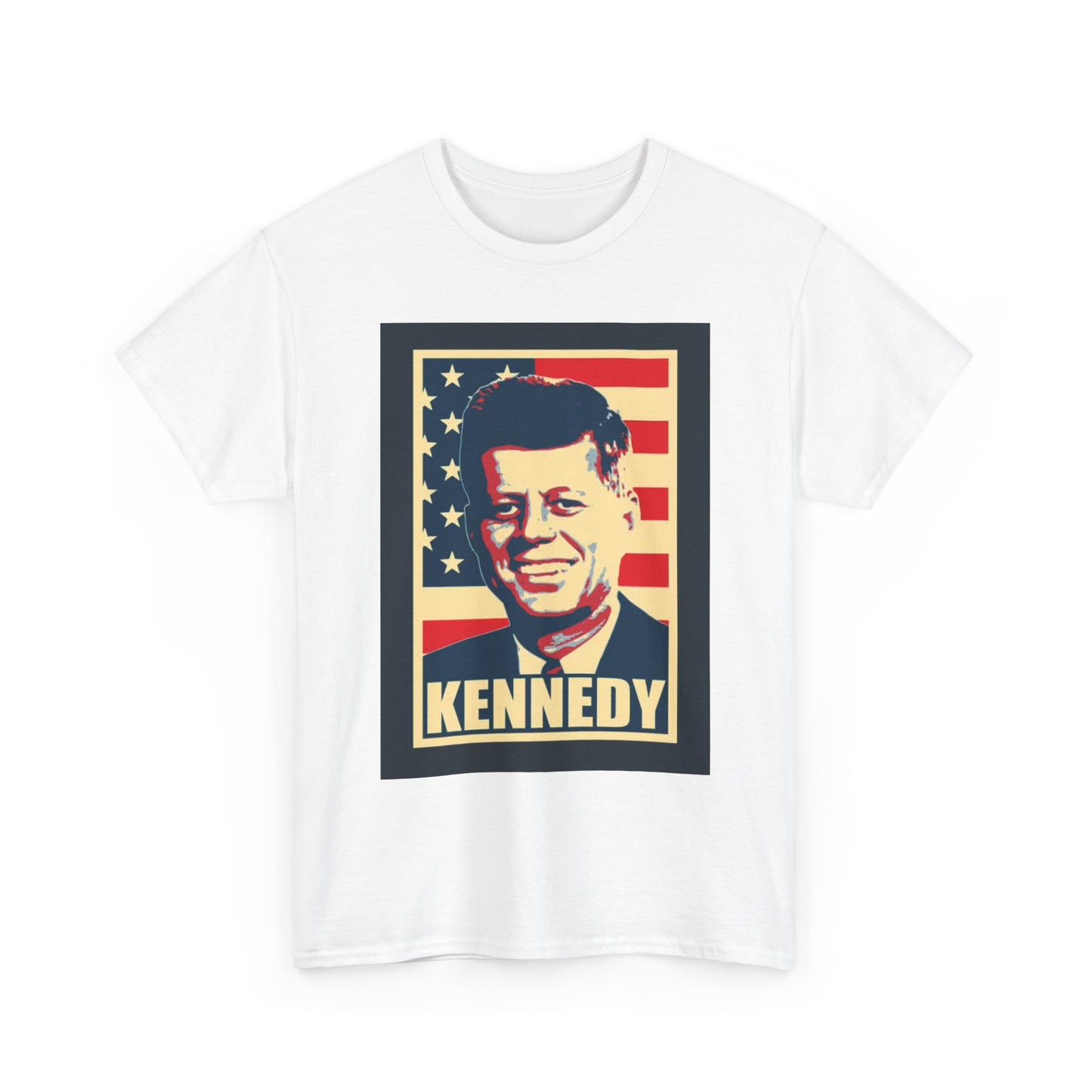 JFK Tshirt John F Kennedy American Flag President Unisex Heavy Cotton Tee
