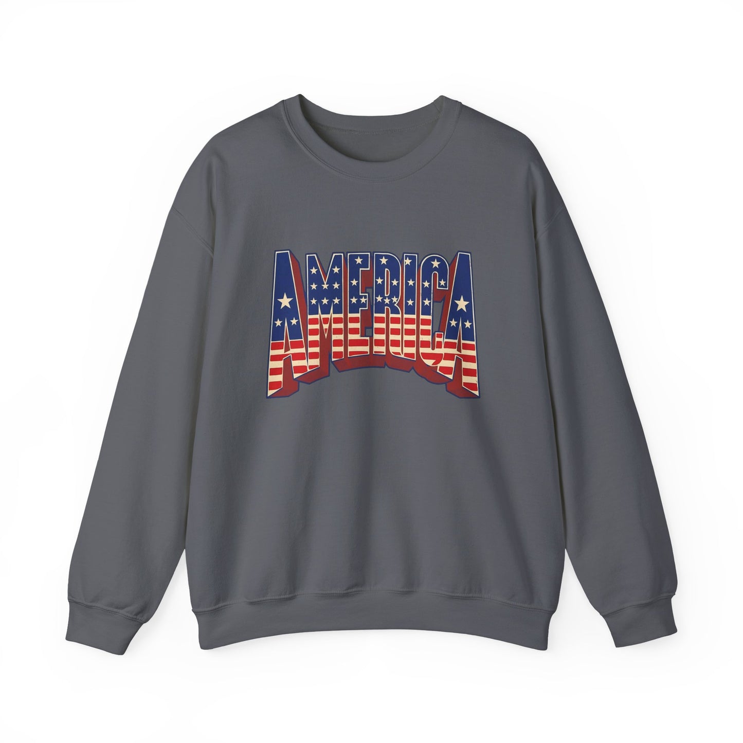 America Graphic USA Retro Sweater NEW Unisex Heavy Blend™ Crewneck Sweatshirt