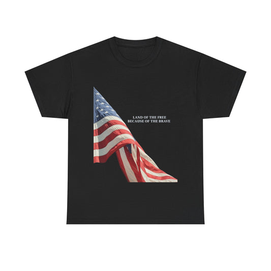 Land Of The Free And The Brave Graphic T Shirt Unisex Heavy Cotton Tee GIFT
