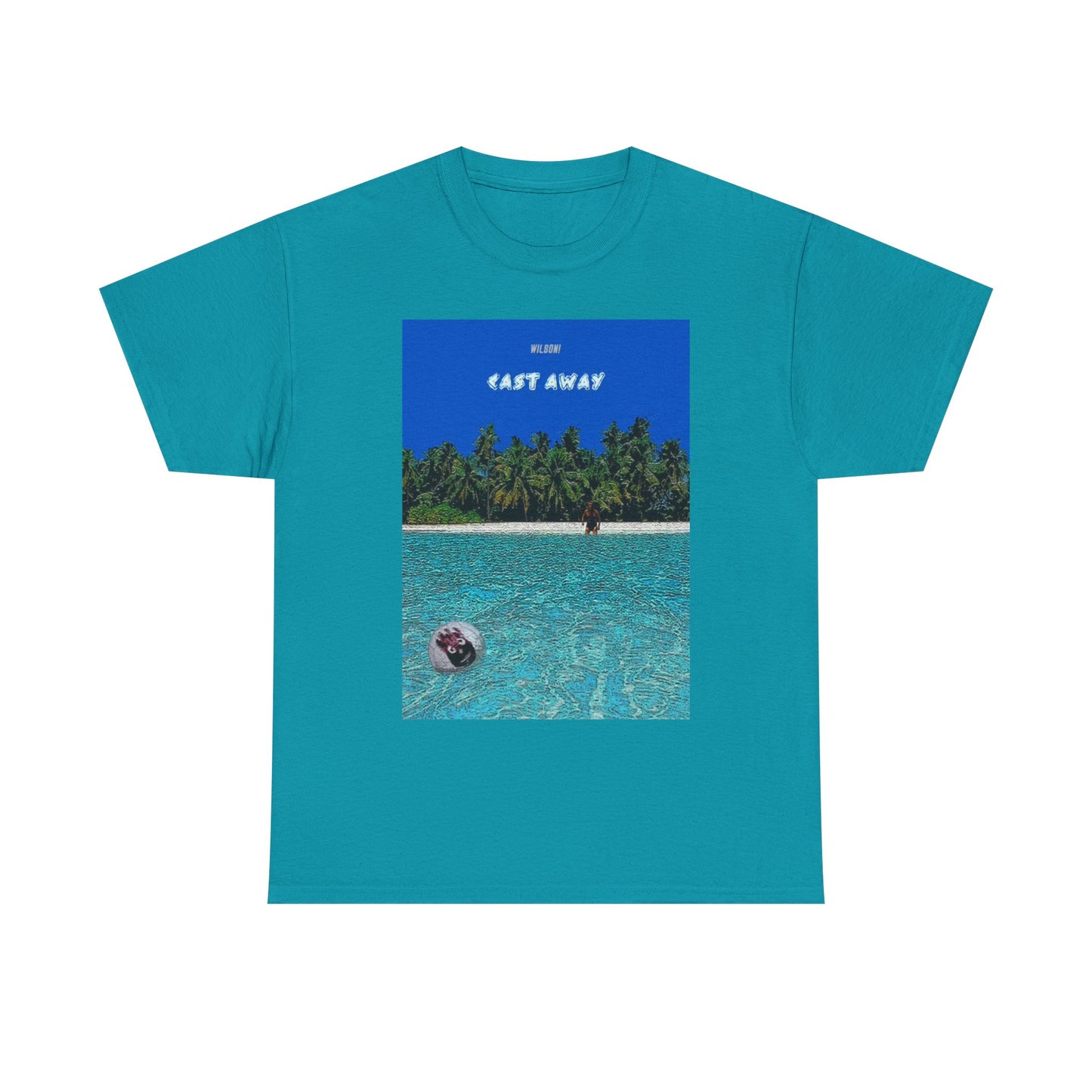 Cast Away Wilson Funny Retro Graphic T Shirt NEW Unisex Heavy Cotton Tee
