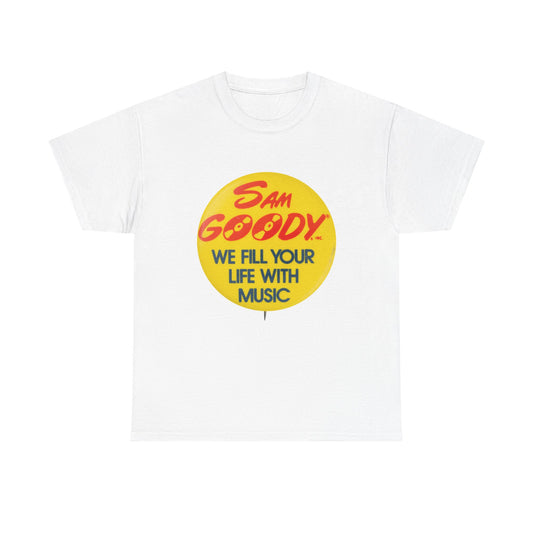 Sam Goody Tshirt Vintage Store Records Cds retro Vibe Unisex Heavy Cotton Tee