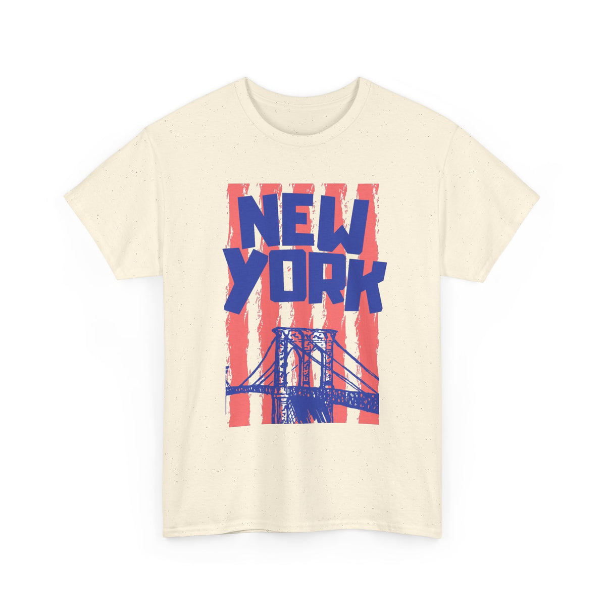 New York City Bridge Graphic T Shirt Men's Classic Retro Heavy Cotton Tee