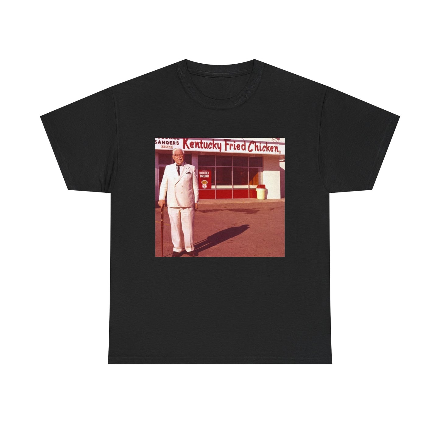 KFC T Shirt Funny Vintage Photo Sanders Chicken Retro Gift Unisex Heavy Cotton
