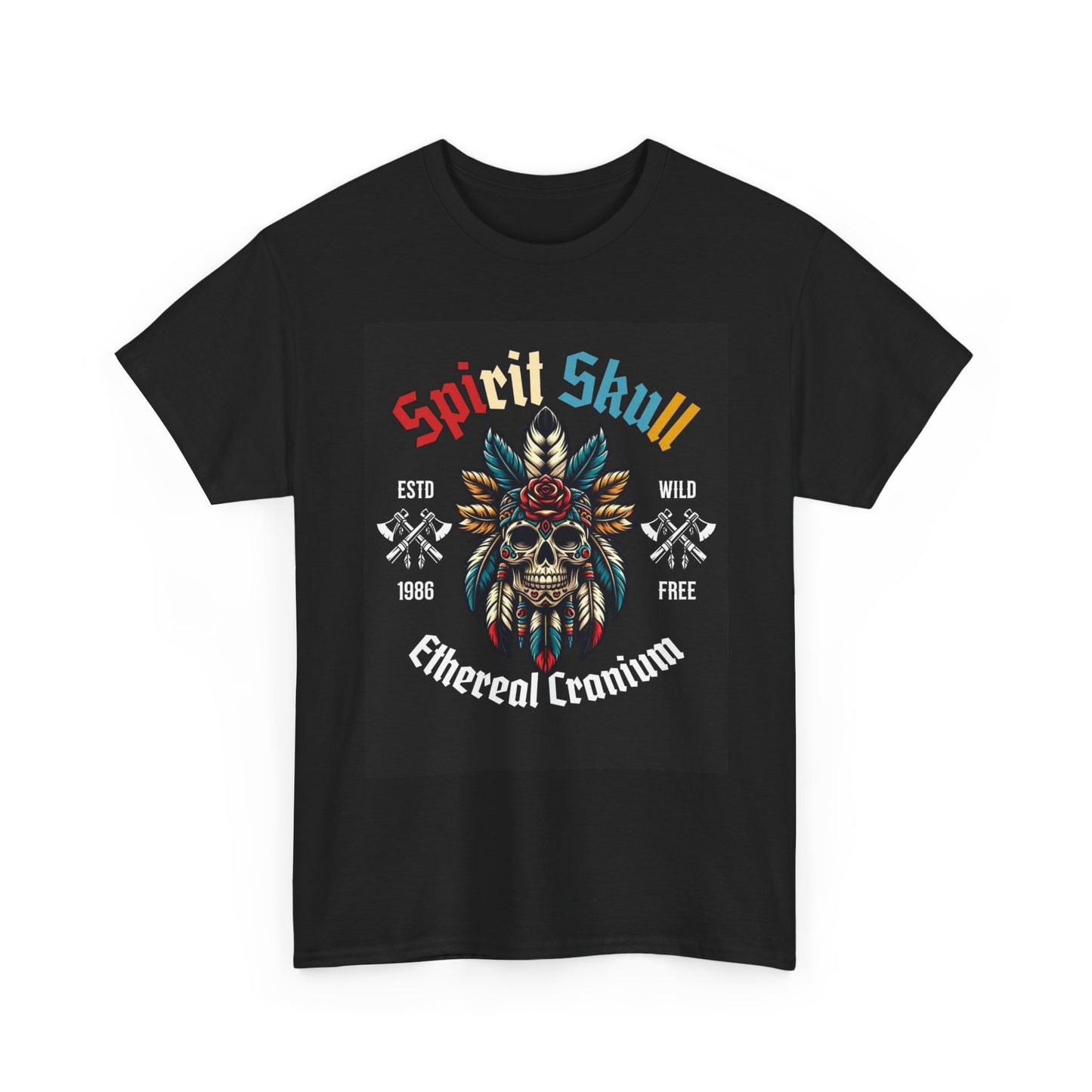 Spirit Skull Graphic T Shirt Street Wear Apparel Unisex Heavy Cotton Tee