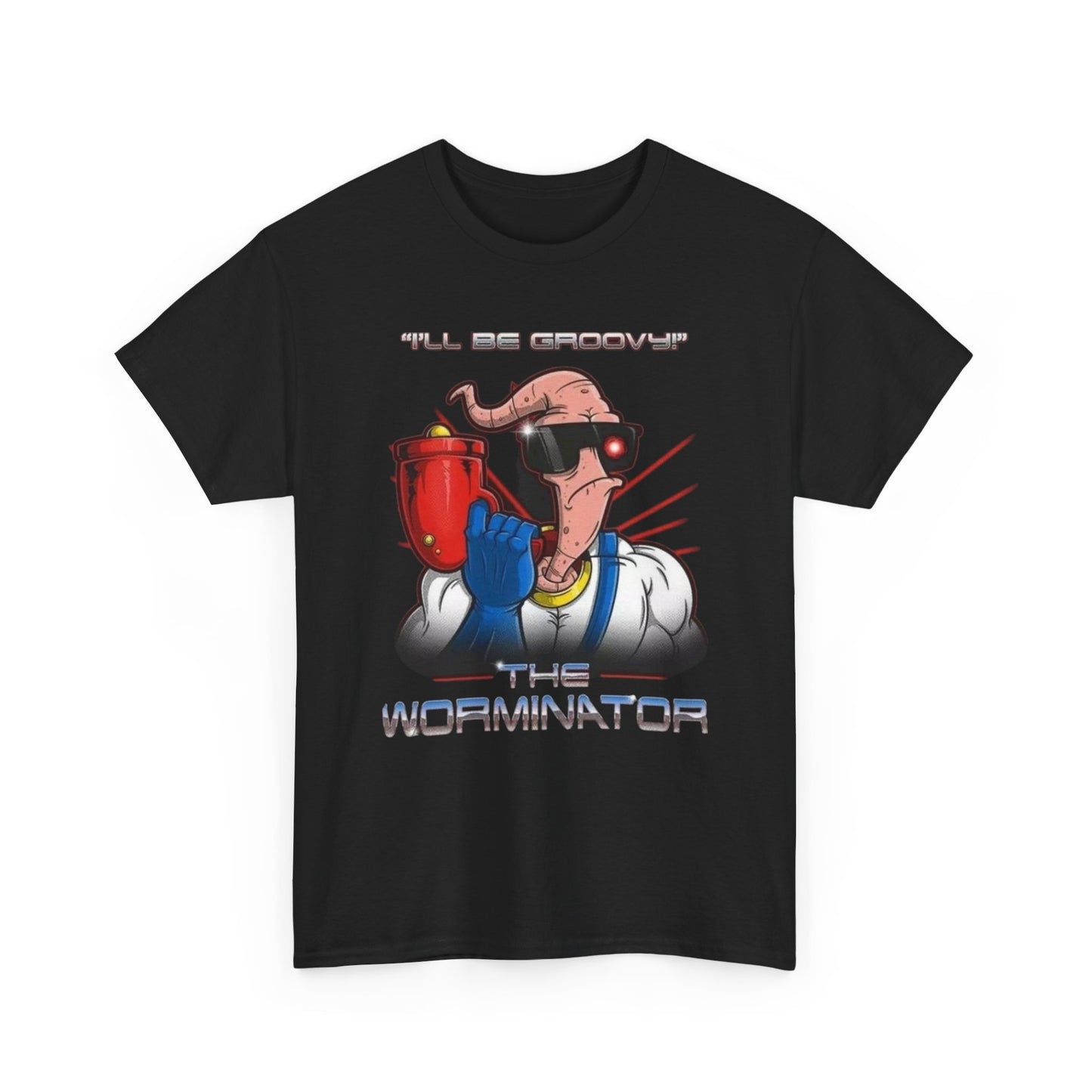 The Worminator Earth Worm Jim Game Graphic T Shirt Unisex Heavy Cotton Tee