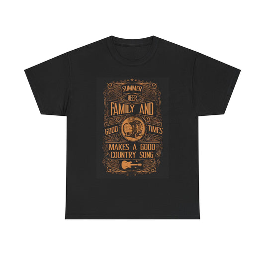 Country Music And Cold Beer Tshirt family Retro Southern Unisex Heavy Cotton Tee