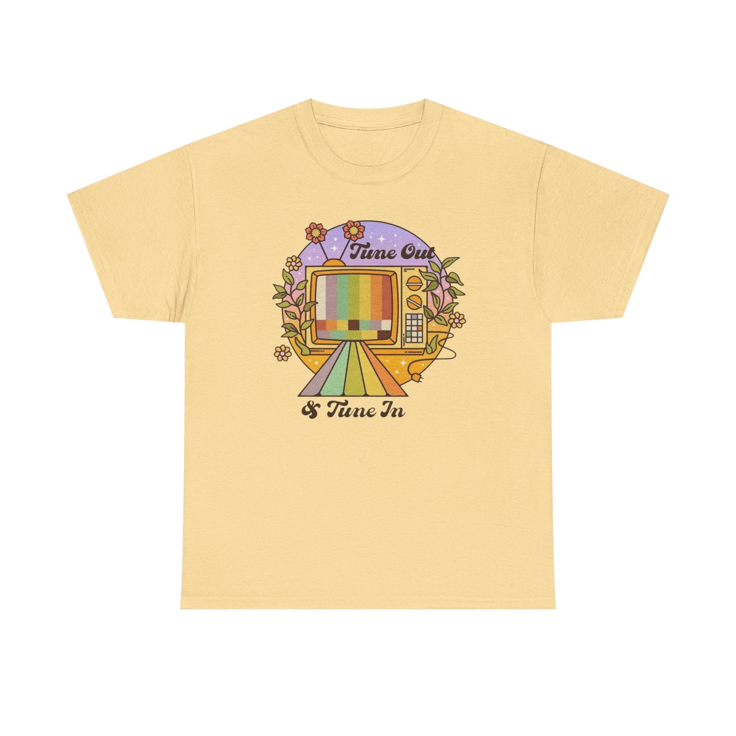 Tune Out And Tune In Retro Graphic T Shirt NEW ADULT Tee