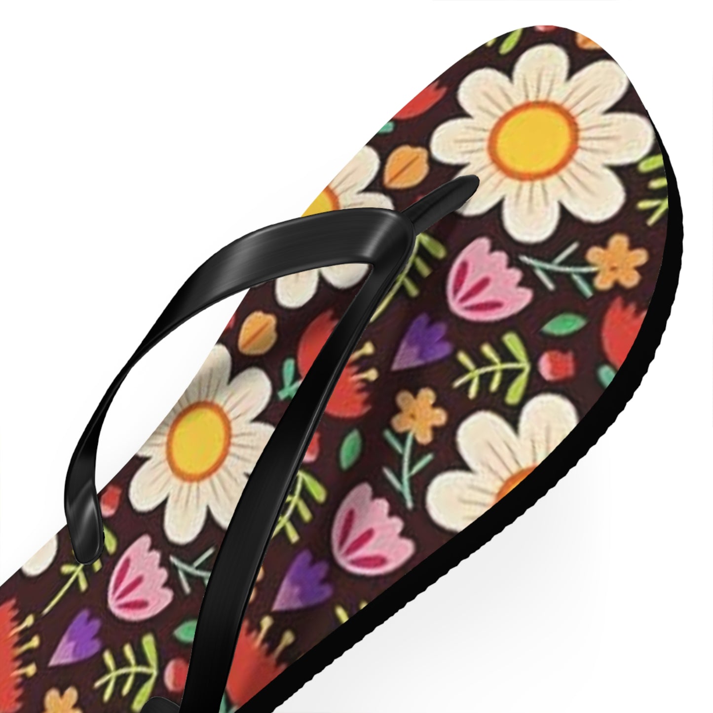 Waves And Sun Sandals Flower Bouquet Summer Flip Flops Slides BRAND NEW