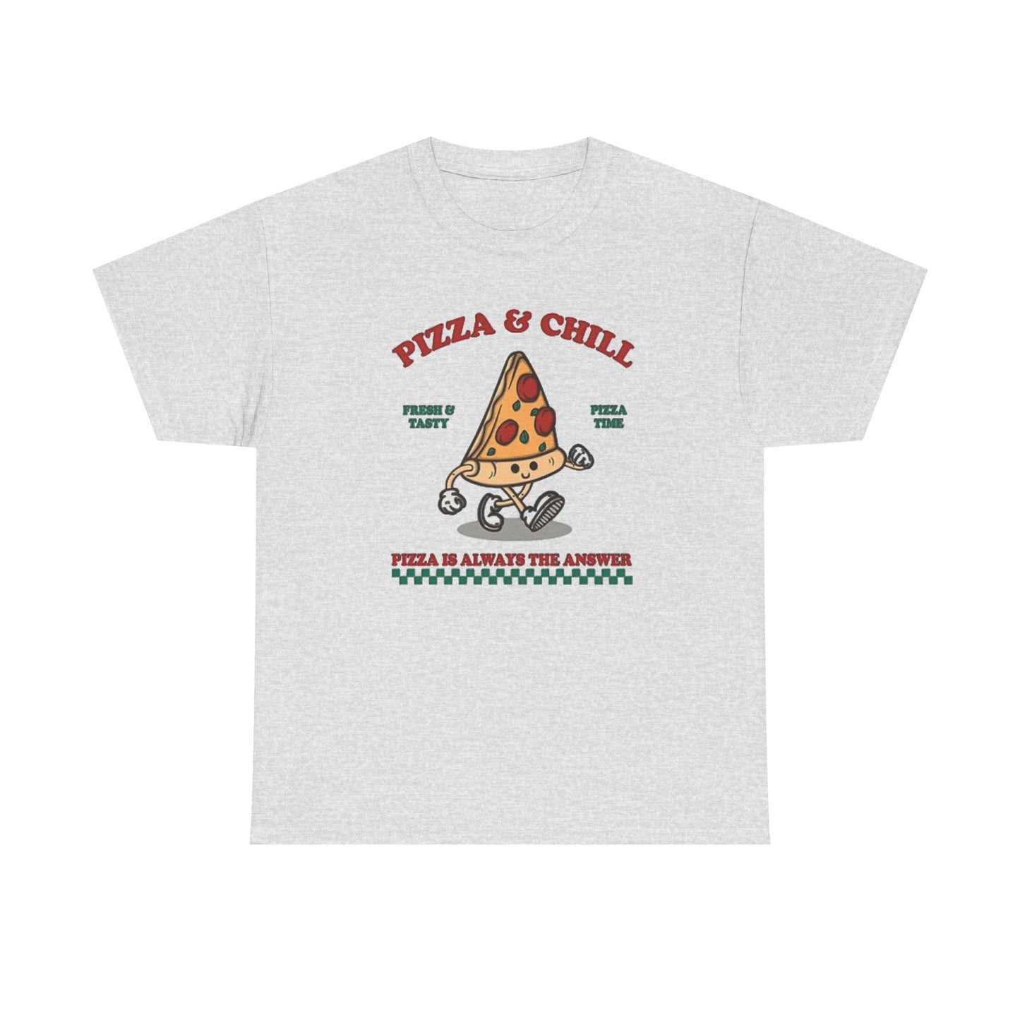 Pizza And Chill Graphic T Shirt Pizza Party Unisex Heavy Cotton Tee