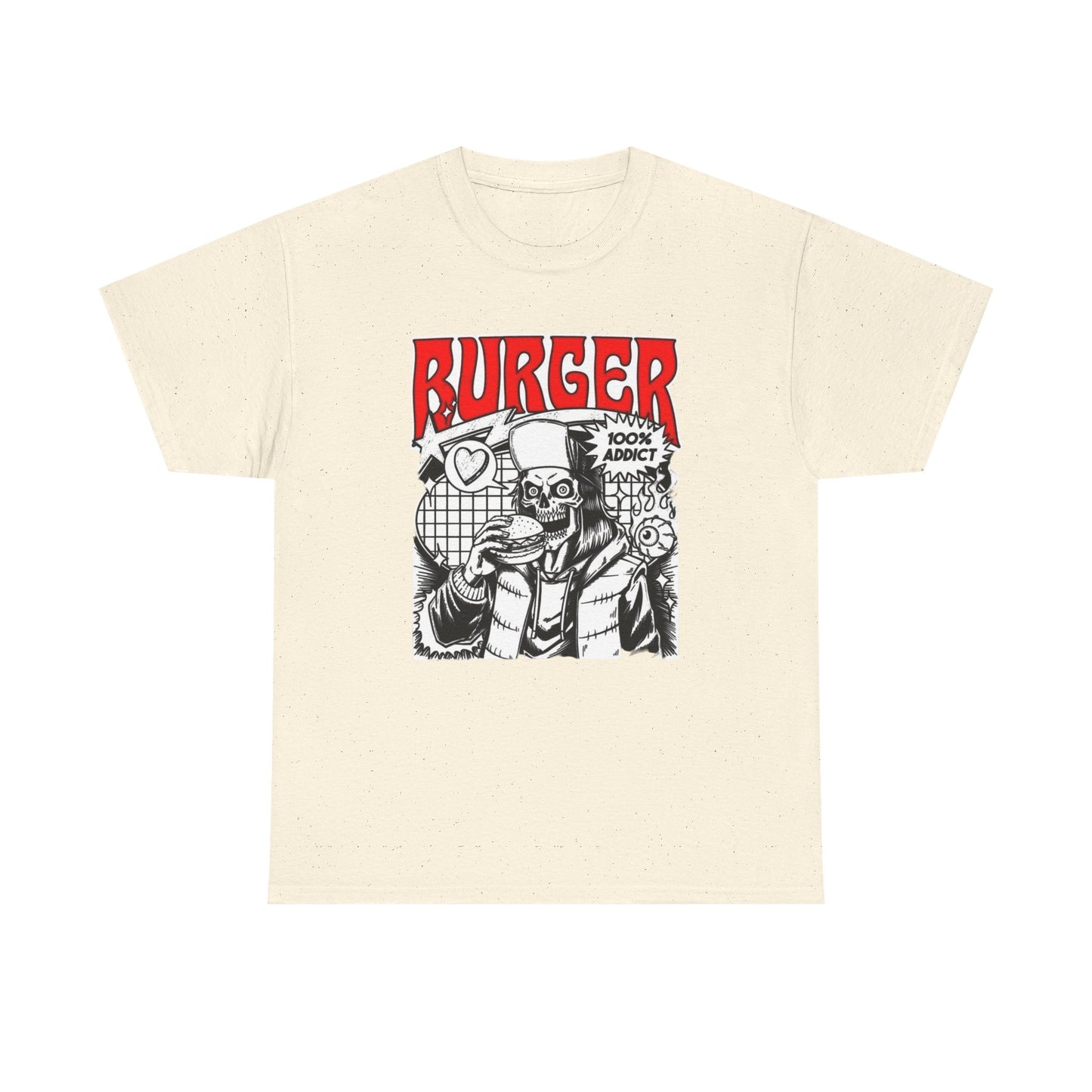 Burger Addict Funny Graphic T Shirt Unisex Heavy Cotton Tee