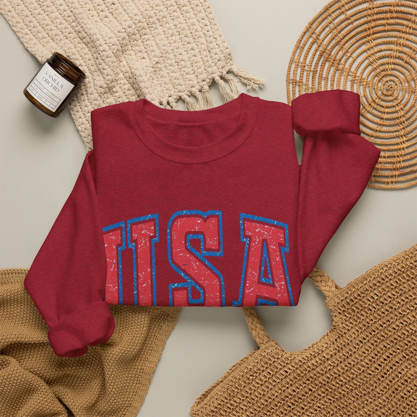USA Est 1776 American Flag Sweater NEW Unisex Heavy Blend™ Crewneck Sweatshirt