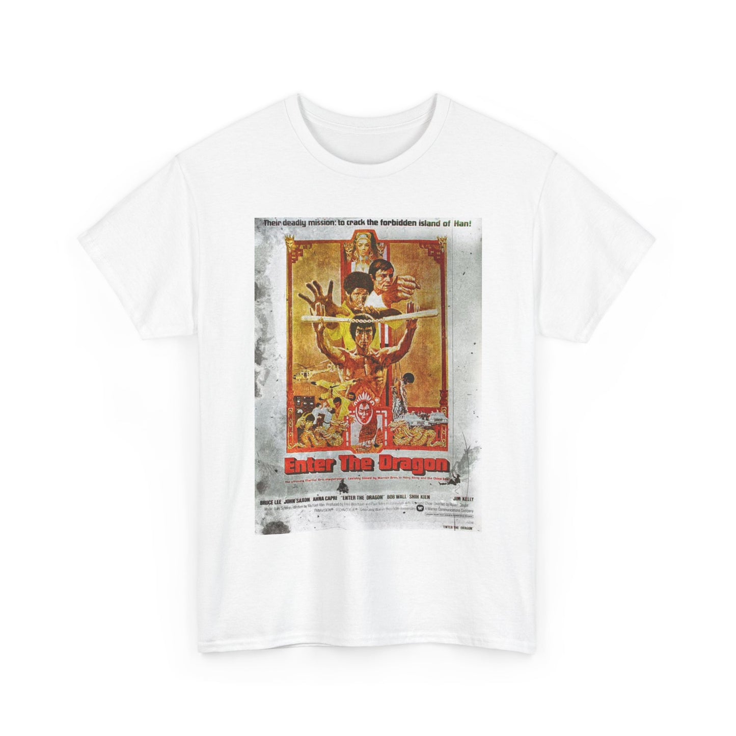 Bruce Lee Tshirt Vintage Enter the Dragon graphic UFC Wrestling Heavy Cotton Tee