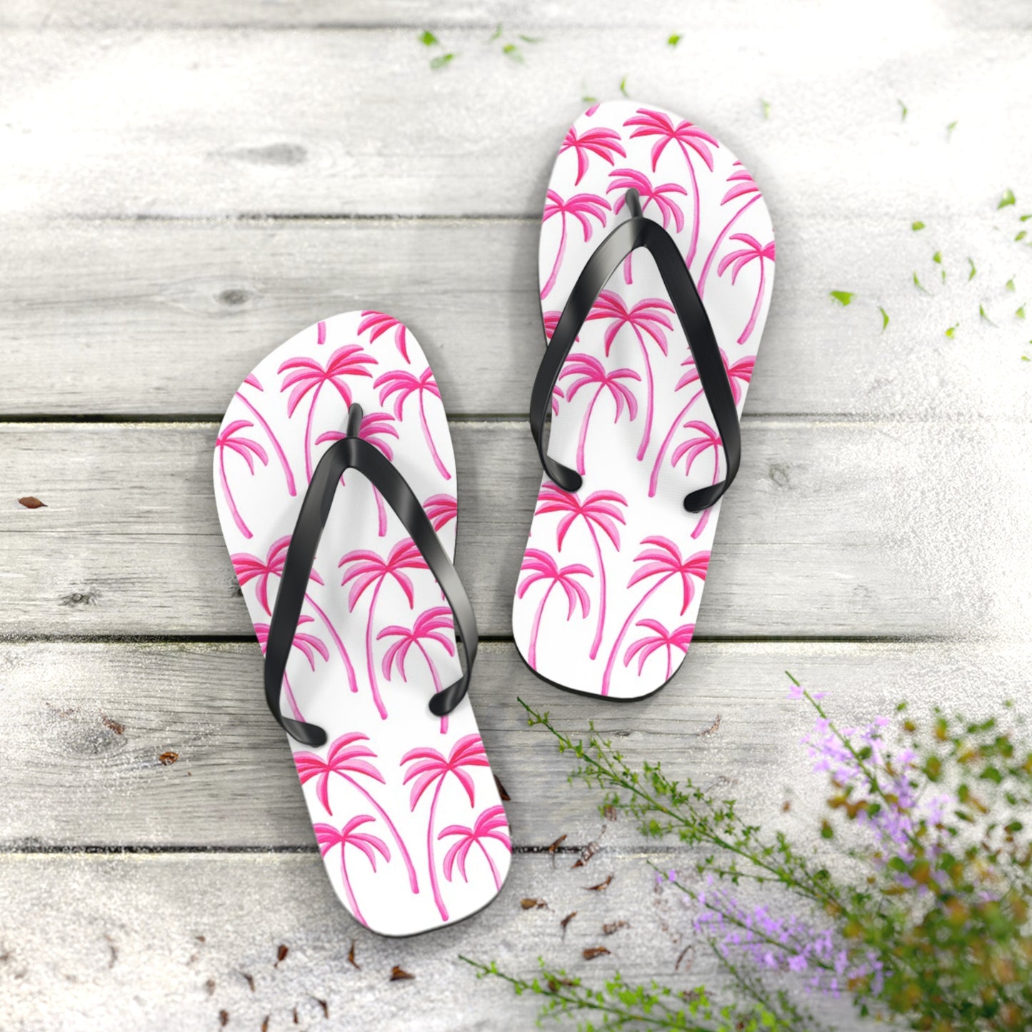 Pink Palms Sandals Summer Flip Flops Slides BRAND NEW