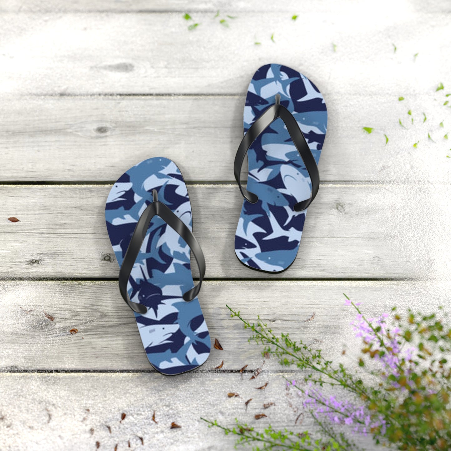 Sharks Summer Sandals, Beach Shoes, Vacation Flip Flops, Pool Slides