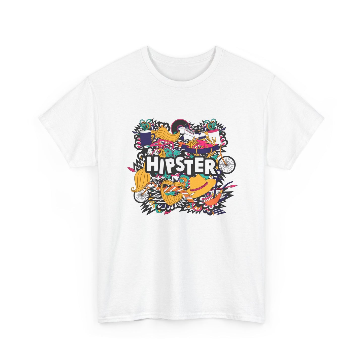 Hipster Graphic T Shirt Funny Unisex Heavy Cotton Tee