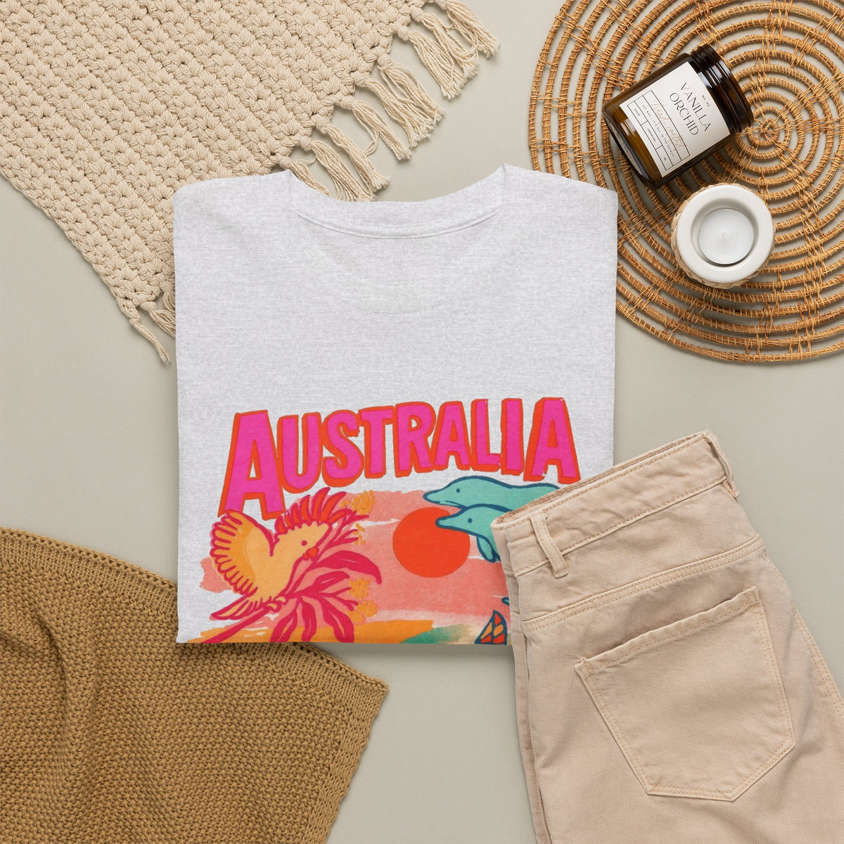Australia Coastal Wildlife Graphic T-Shirt Men's Graphic Tee