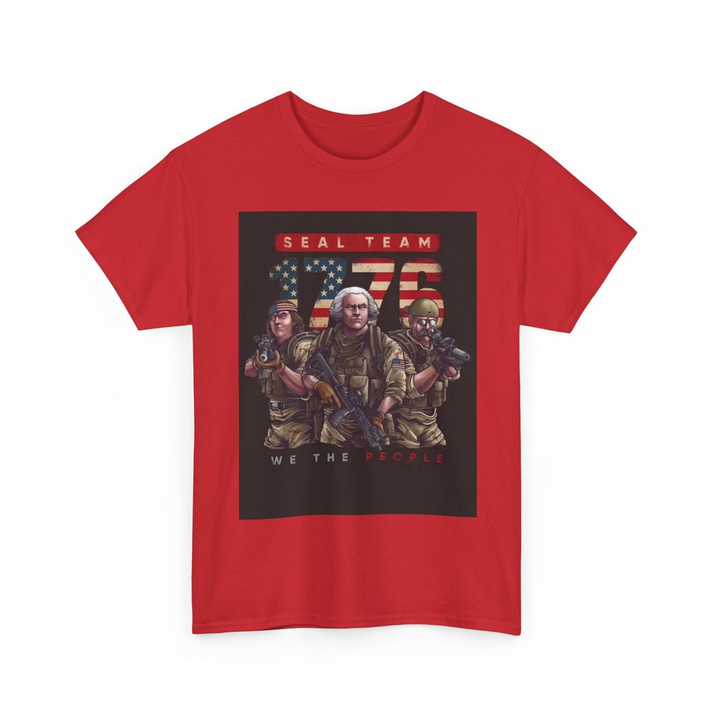 Navy Seals Team Tshirt 1776 America July 4th Flag Unisex Heavy Cotton Tee