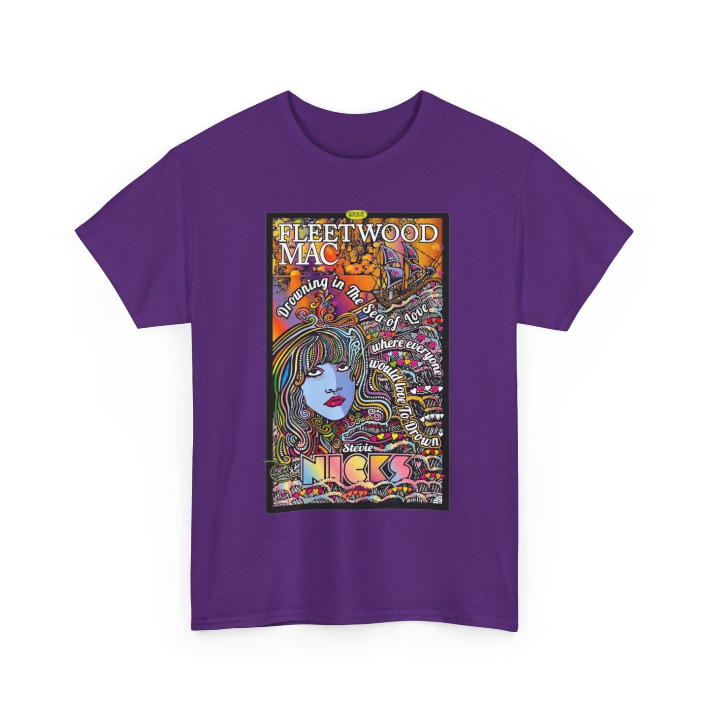 Fleetwood Mac T-shirt graphic vintage art 70s Unisex Heavy Cotton Tee
