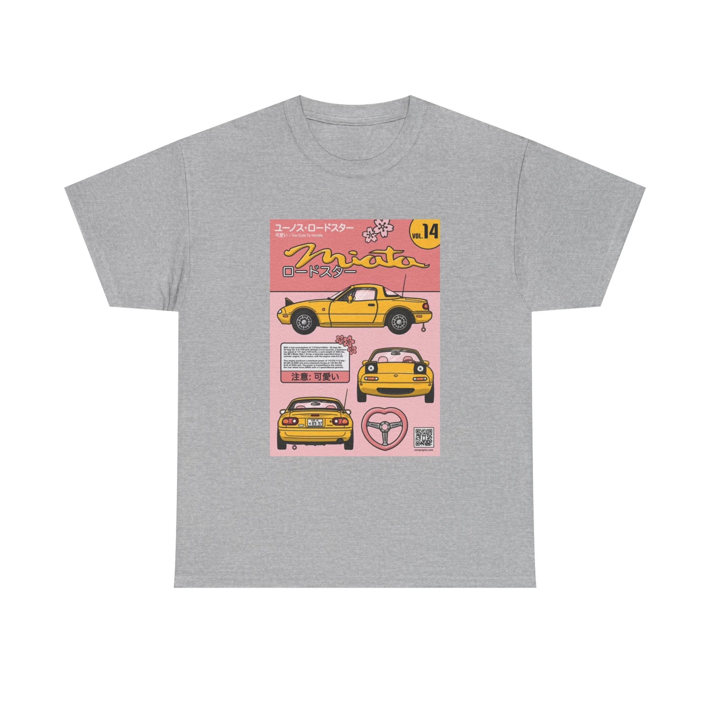 Mazda Miata Tshirt JDM Graphic Anime Cute Unisex Heavy Cotton Tee