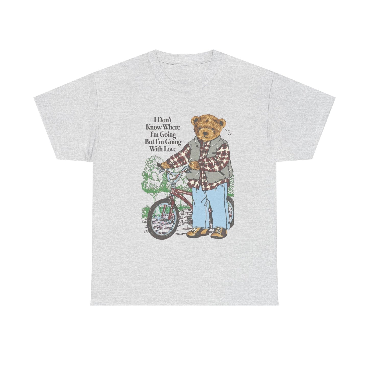I'm Going With Love Vintage Teddy Bear Graphic T Shirt NEW ADULT Tee