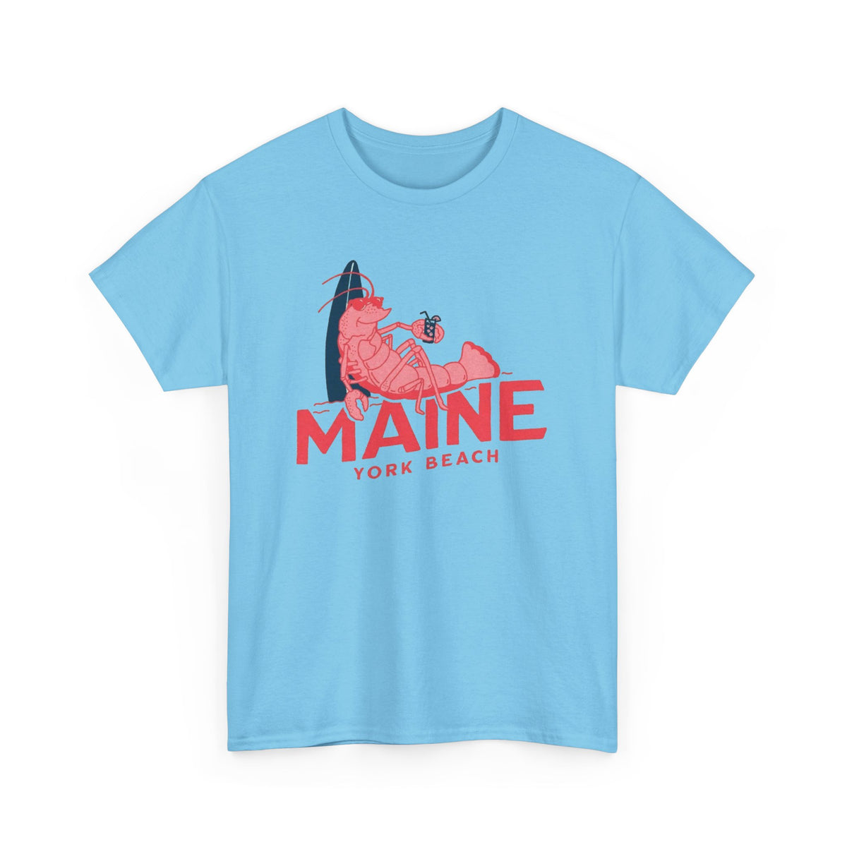 Maine York Beach Lobster Tee | Coastal Vacation Shirt Men's Graphic T Shirt