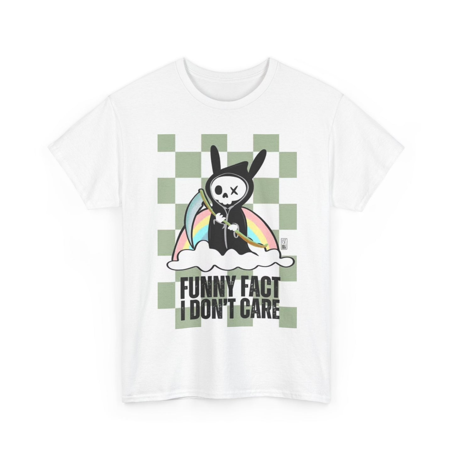 Fun Fact I Don't Care Grim Reaper Shirt Unisex Heavy Cotton Tee